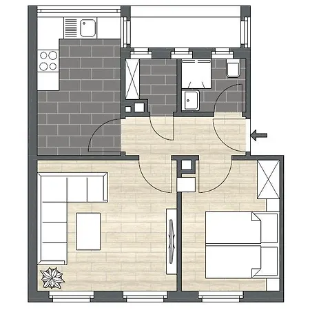 Schoenes 2-zimmer-apartment In Sehr Zentraler Lage * נירנברג